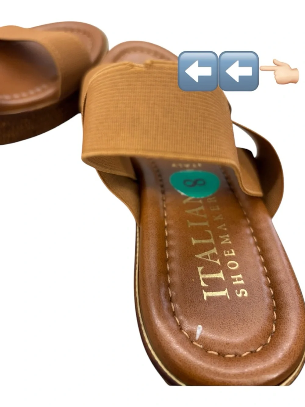 Italian Shoemakers Brown Elastic Strap Wedge Sandals
